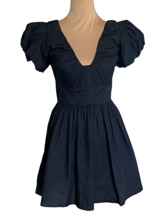 Abercrombie & Fitch Black Puff-Sleeve Mini Dress - Picture 2 of 5